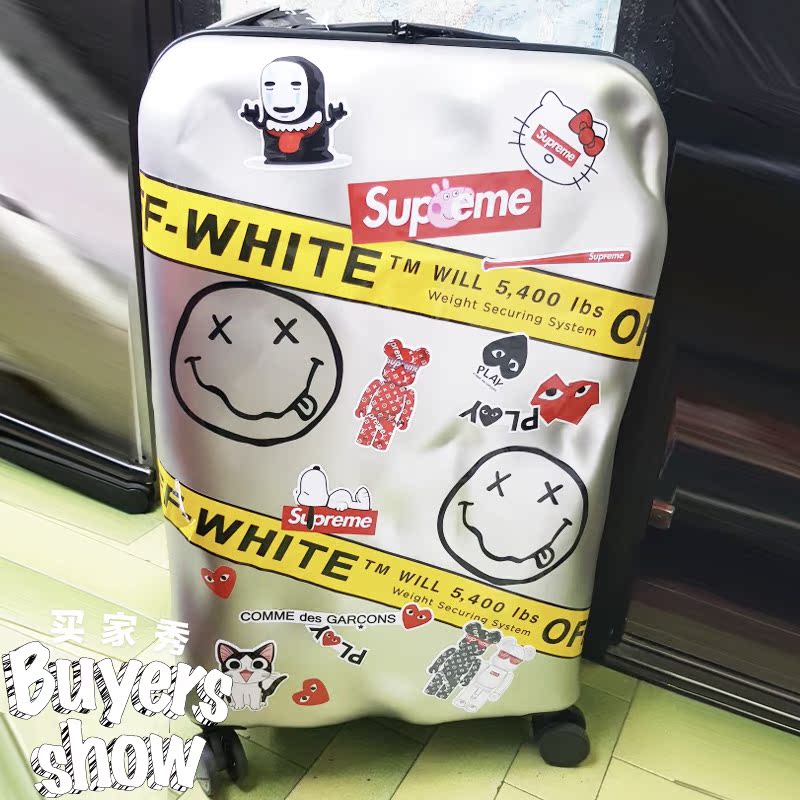 5 pieces of personalized trendy lage stiers, note skateboard, guitar, trolley case, suitcase, waterproof stier