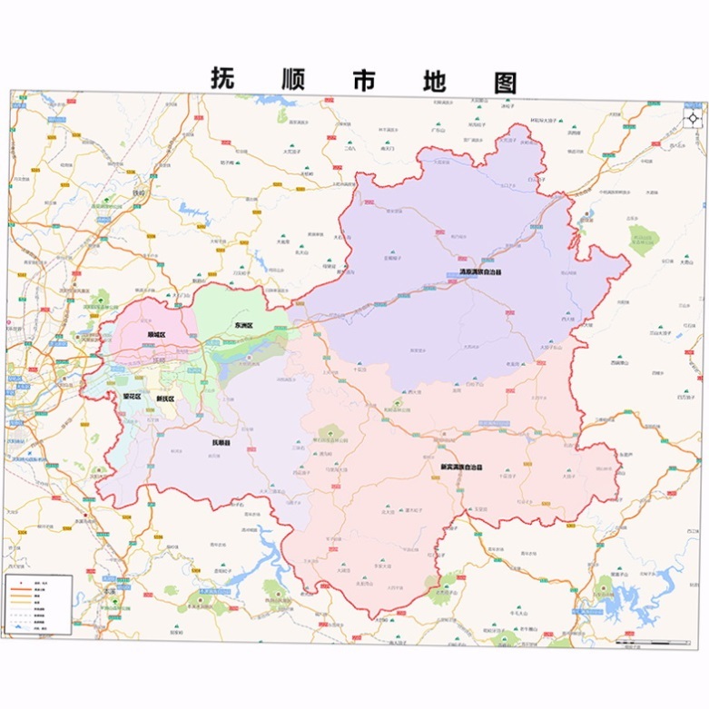 2021新款抚顺市地图贴图 办公室挂图 高清防水墙壁装饰画定制地图