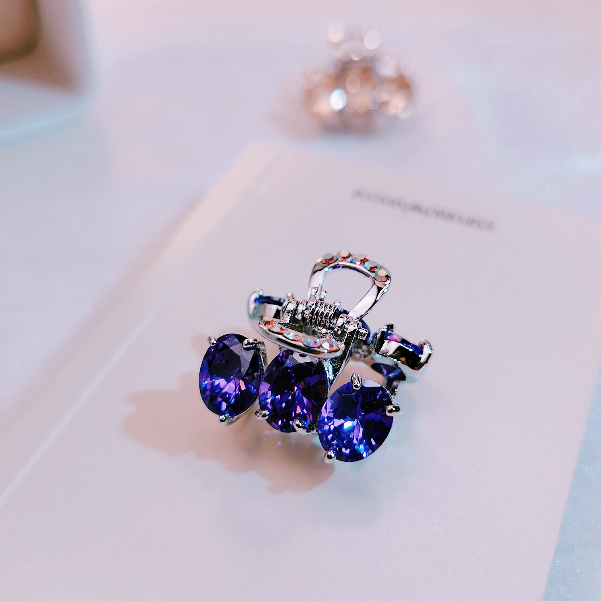 专柜品质发卡锆石迷你抓夹刘海顶夹小号韩版水晶发夹发抓合金发饰