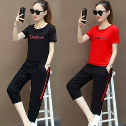 运动套装女夏季2018新款韩版时尚气质纯棉短