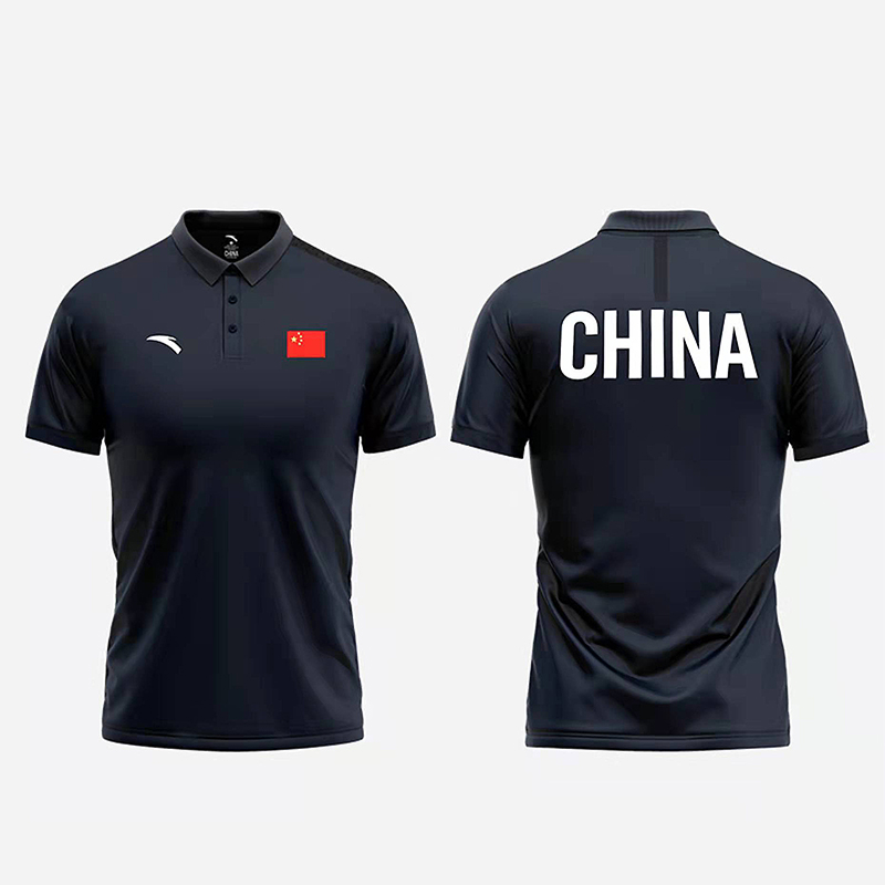 anta安踏短袖男款国家队运动t恤国旗polo衫翻领国服45120103-2