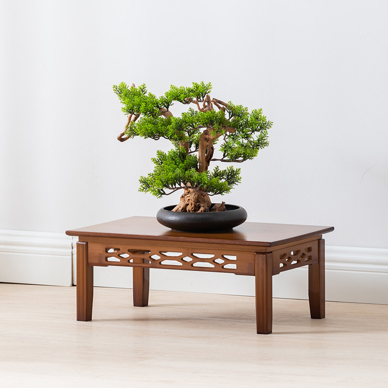 实木花架中式矮架落地圆形鱼缸架子客厅花瓶木雕空调木质底座墩