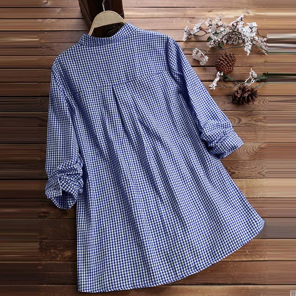 Autumn grid sets collar shirt long sleeve blousein the Women's clothing/Boutique , Shirt category - from Buy2taobao.com to provide professional Taobao agent buy service