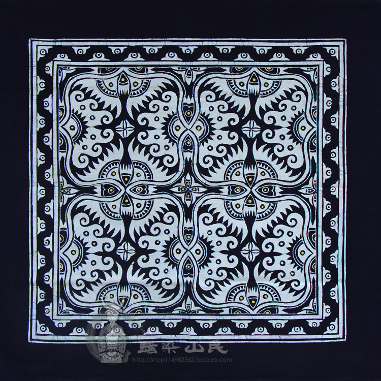 桌布蜡染布艺手工苗族传统图案酒店客栈装饰苗族蜡染