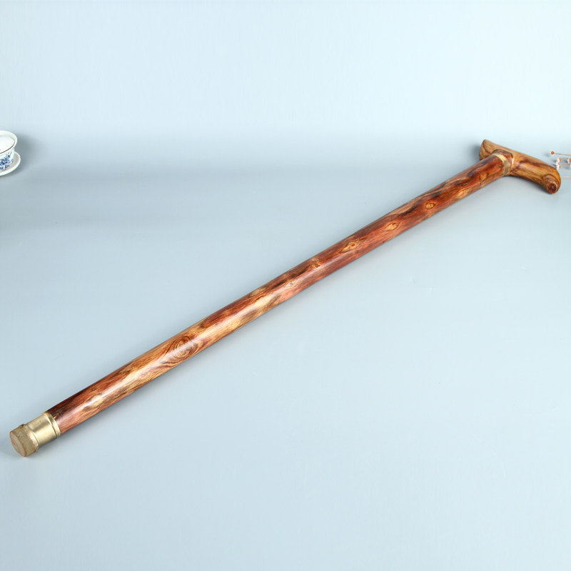 【排排鬼眼】 鬼眼多 黄花梨拐杖 花纹清晰 758g 做工精细 送长辈