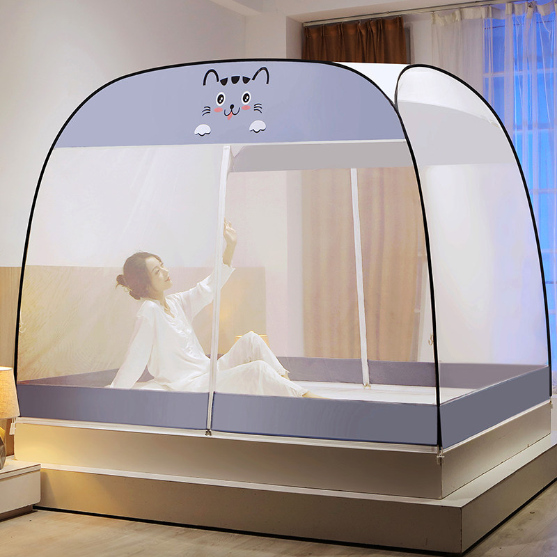 蒙古包式免安装儿童防摔加密升级大顶蚊帐夏季防蚊防尘可折叠水洗