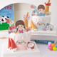 六一儿童节快乐蛋糕装饰甜筒摆件卡通男孩女孩生日派对装扮插件
