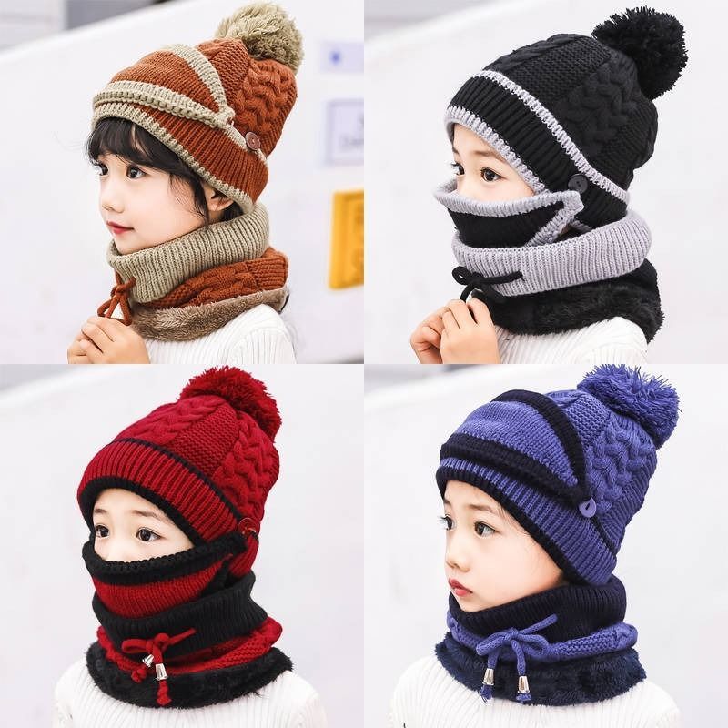 【亲子款三件套】儿童帽子围巾口罩两件套装加绒帽冬季男女宝宝帽