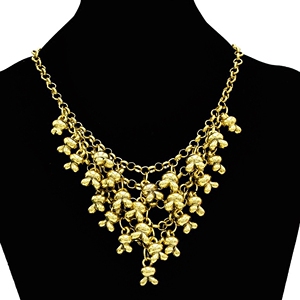 欧洲复古金可爱兔子头流苏项链金色金属毛衣链非洲印第安部落配饰