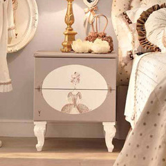 床头柜欧式儿童房储物收纳柜手绘柜新古典时尚女孩房彩绘柜可定制