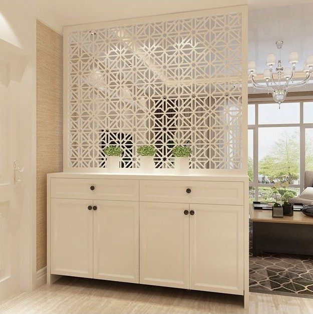 白色田园玄关柜隔断柜屏风定做法式美式玄关柜隔断柜鞋柜组合隔断