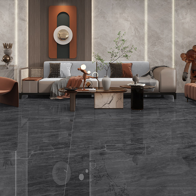 金丝玉玛星空岩板900x1800客厅卧室深色简约地板砖夜光地砖防滑