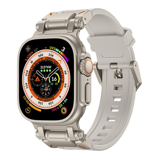 机械风手表带适用ultra49mm个性新款潮流45/44改装applewatchultra2运动不锈钢接口软TPU苹果iwatch12567金属