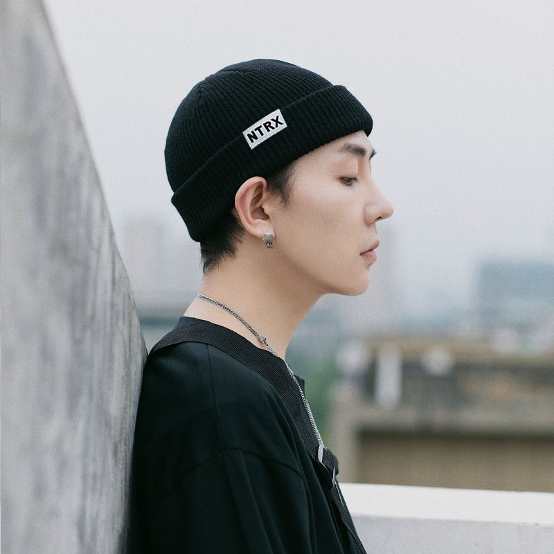 帽子男冬潮牌嘻哈潮人保暖毛线针织帽春秋男生美式瓜皮冷帽显脸小