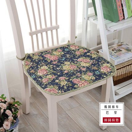 夏季田园花朵全棉椅垫办公室薄座椅垫防滑餐椅垫电脑椅子坐垫包邮