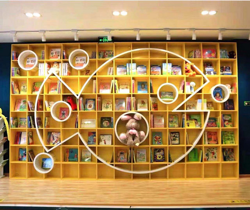 定制大型墙面书架动物造型钟书阁展示架幼儿园软装绘本馆书店书架