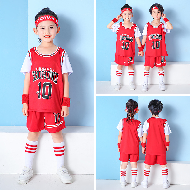 中小童装篮球服女童运动套装夏天小男孩幼儿园表演服儿童10号球衣