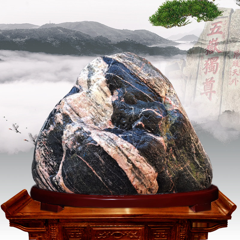 泰山石敢当大型过门景观宅镇阳原石风水摆件庭院观光造景流水
