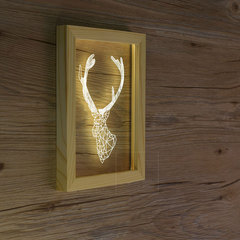 3d立体相框灯北欧创意个性小鹿灯鹿角夜灯创意生日礼物宜家