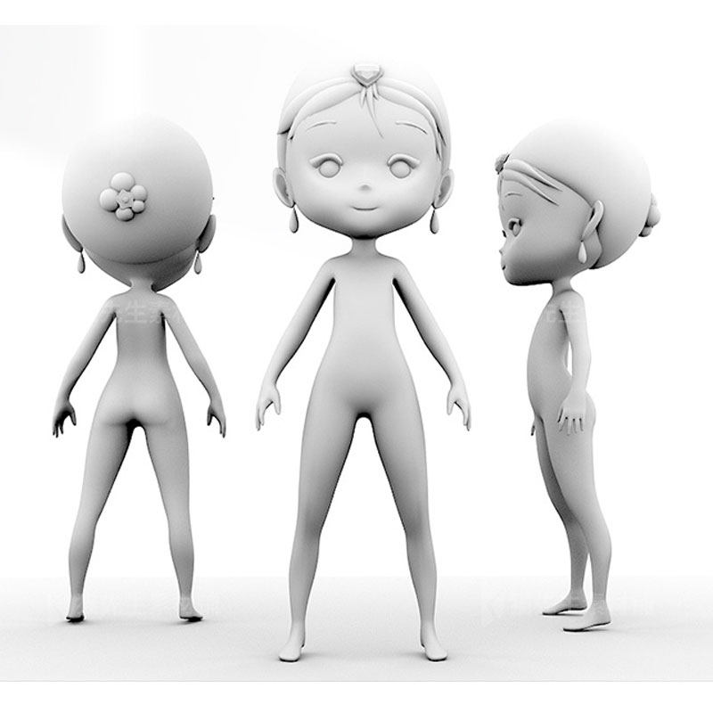 C4D/maya/��ͨŮ�������ɫģ��3dС����ģ��obj��ʽ���SR162