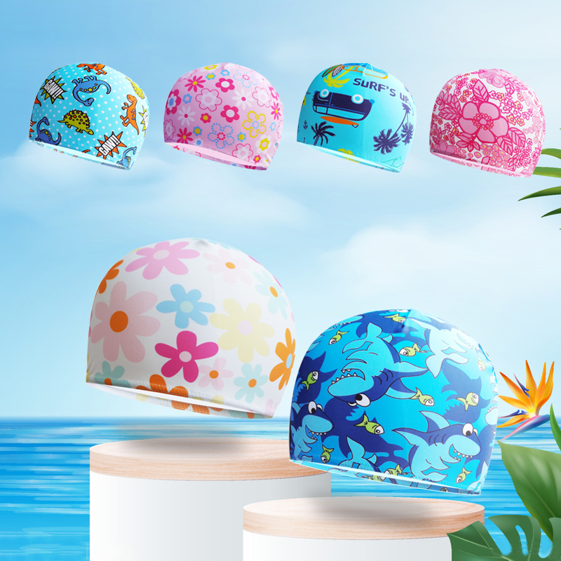 儿童卡通男女小童不防水游泳帽