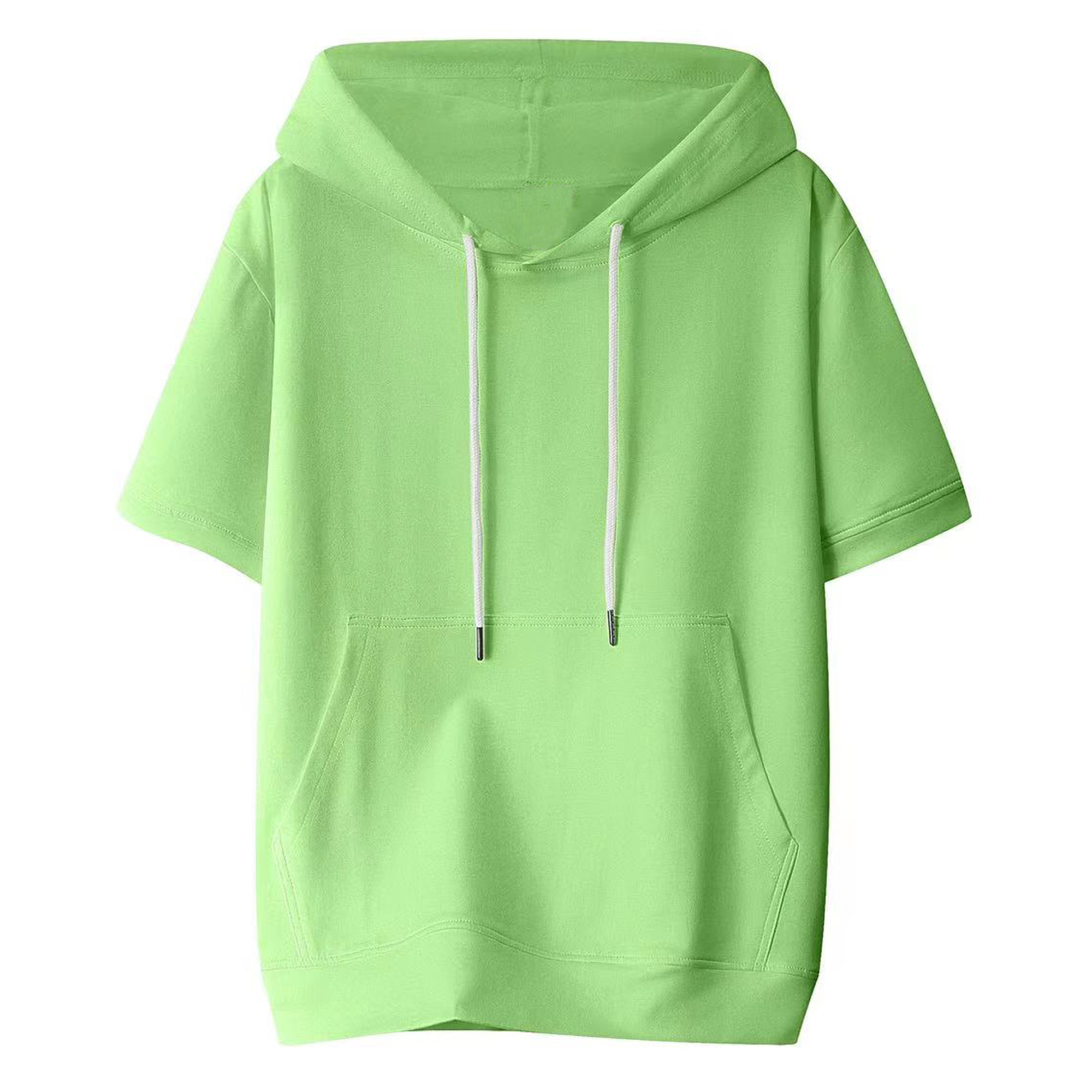 夏季纯棉连帽短袖卫衣女2022年新款韩版宽松薄款t恤半袖上衣ins潮