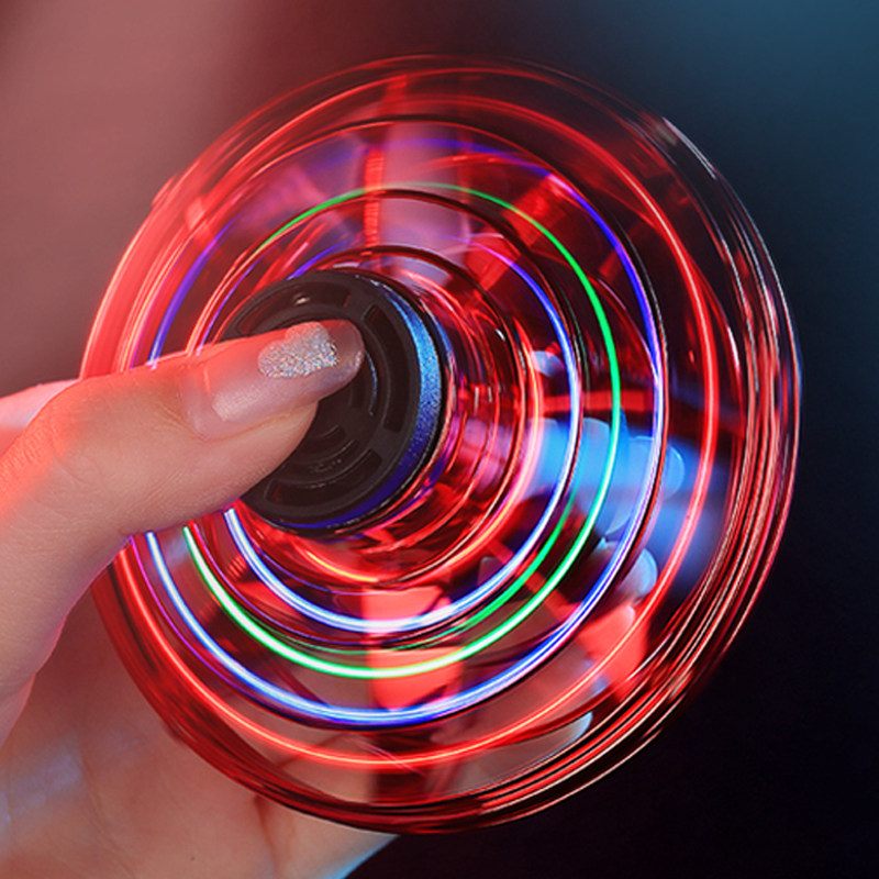 回旋飞球旋转会飞的ufo魔术黑科技玩具悬浮发光儿童飞行指尖陀螺