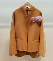 韩国代购2016秋冬季新款女装双面羊绒大衣女短款高端长袖毛呢外套
