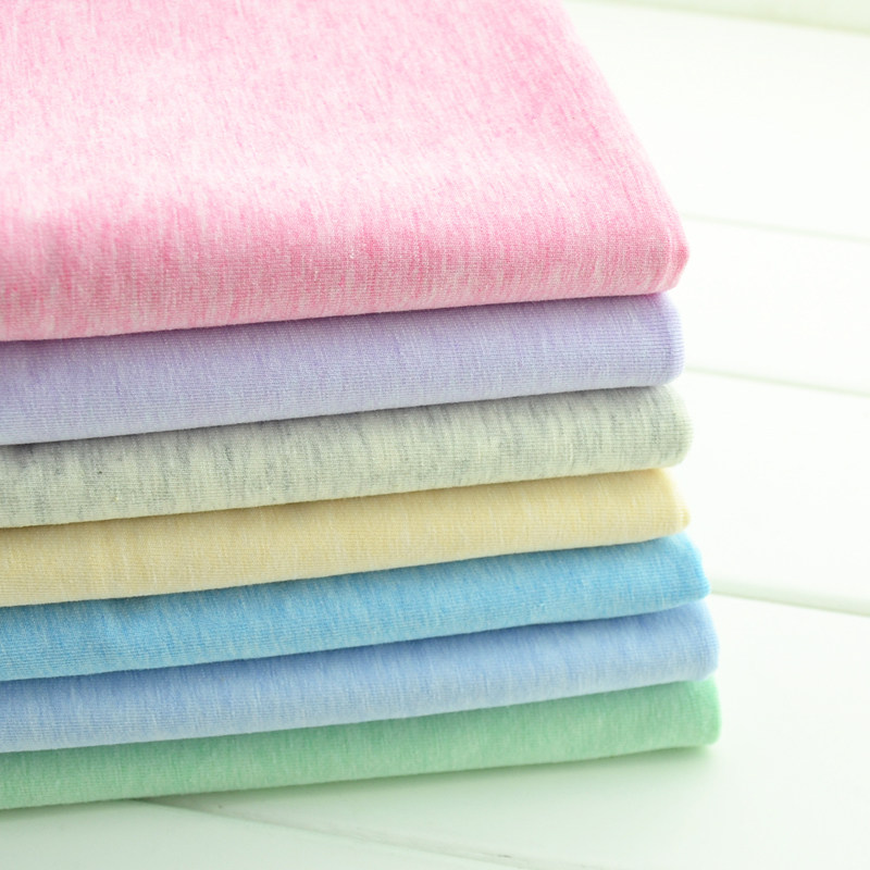 40s彩棉奥代尔针织全棉布料夏天汗布t恤内裤清凉透气弹力莱卡面料