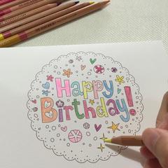 教师节礼物DIY贺卡材料包 儿童手绘涂色填色卡 感谢卡-生日祝福蕾