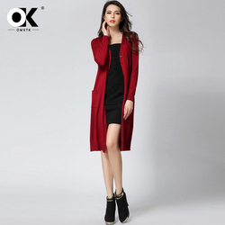 2018春装新款棉质针织衫女开衫毛衣外套中长