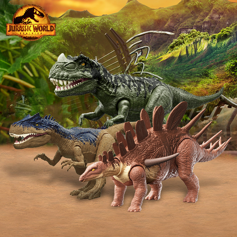 美泰侏罗纪世界联动声效怒吼恐龙异特龙儿童仿真恐龙玩具GWD06