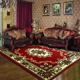 月之吻威尔顿机织地毯客厅地毯卧室茶几沙发玄关简约欧式红色地毯