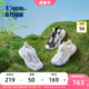 中国乔丹女童凉鞋2024夏季款包头软底旋钮扣儿童鞋小童沙滩运动鞋