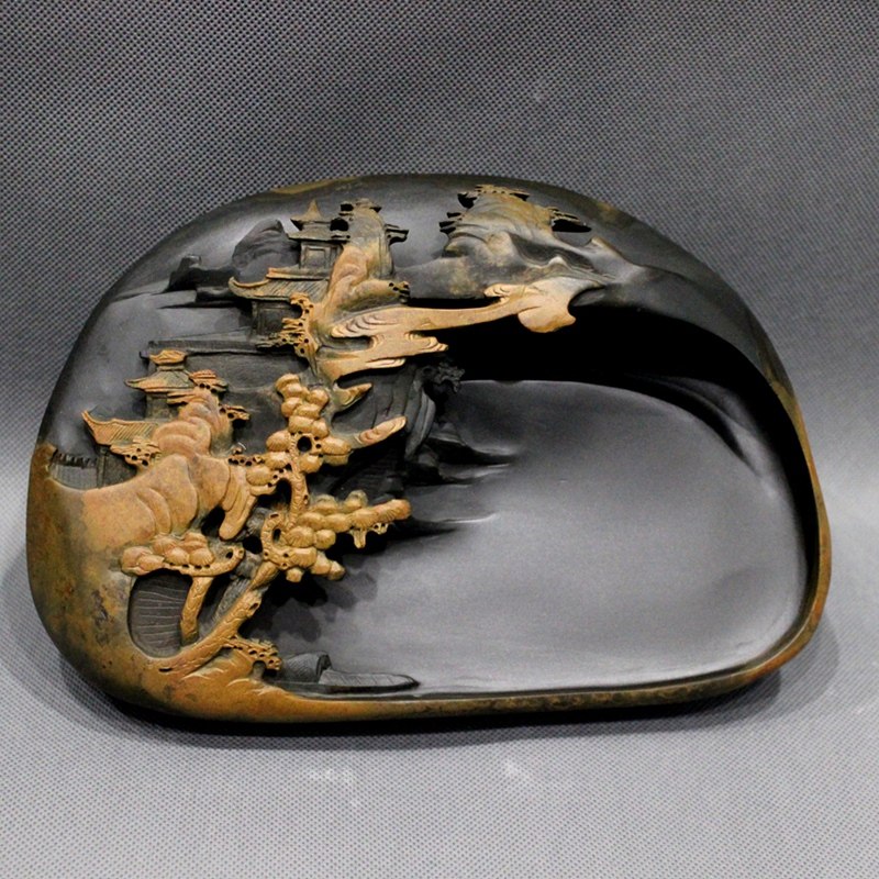 许国林 清风明月 金皮籽料 歙砚精品 如意砚堂歙砚艺商行