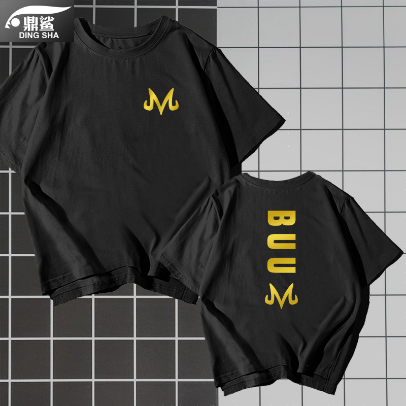 魔人龙珠布欧m字母标志短袖t恤衫男女动漫周边上衣服半袖创意衣服