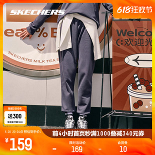 Skechers斯凯奇运动裤女2024年春季宽松情侣显瘦加绒卫裤跑步男裤