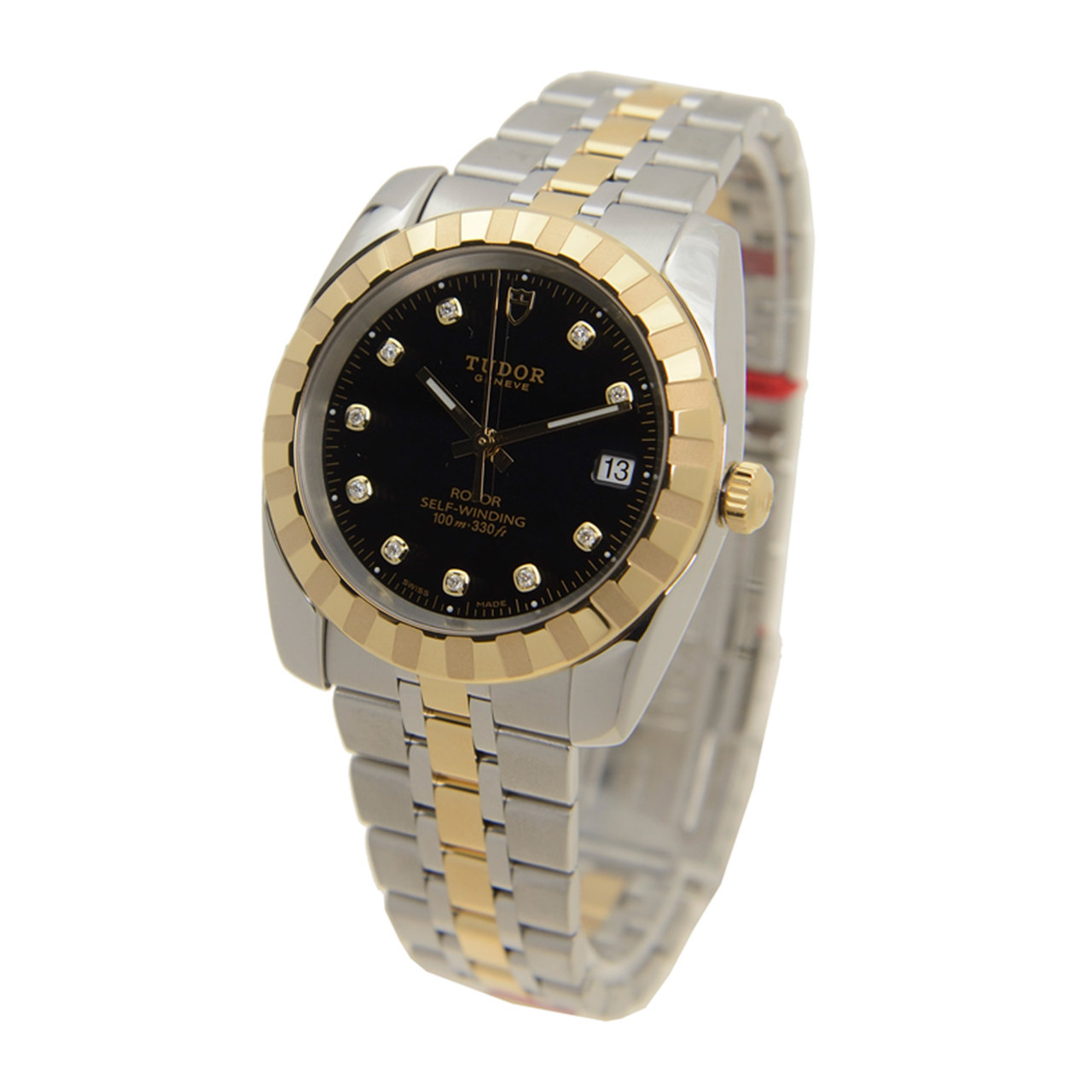 【9.9新】帝舵 经典系列21013-62583自动机械男表黑面石字