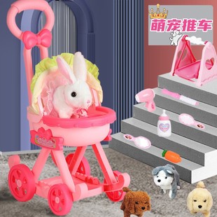 面包超人儿童娃娃婴儿手推车宝宝喂养宠物狗狗猫咪兔兔六一节玩具