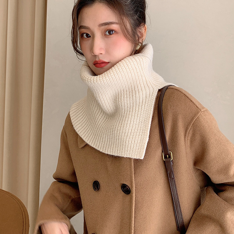 围脖女冬季韩版百搭学生加厚保暖护颈脖套防风套头针织围巾假领子