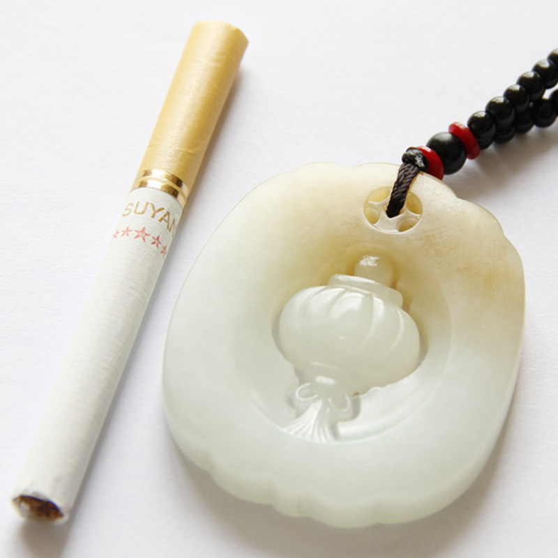 苏工 和田玉 白玉红红火火灯笼 71.63克