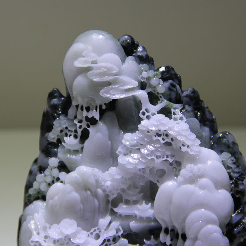 国之精品 中国四大名玉 独山玉 【踏雪寻梅】摆件2005g