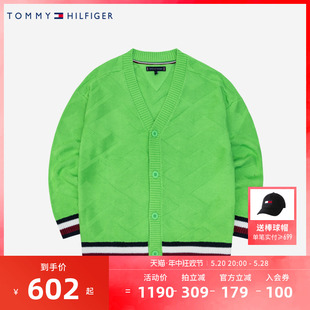 TOMMY童装女童针织开衫2023秋季新品儿童秋装大童毛衣保暖外套潮