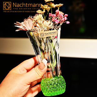 德国进口NACHTMANN水晶玻璃轻奢彩色小号桌面茶几床头柜花瓶摆件
