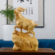 创意小叶黄杨木雕刻工艺品动物生肖羊家居客厅装饰实木风水小摆件