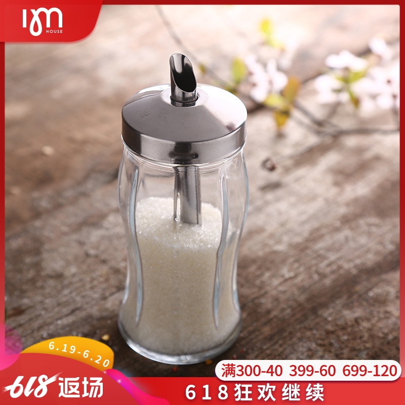 Sugar Bowl household Simplicity Imported Glass Storage Bottles originality Stainless steel kitchen Cruet White sugar Jarin the Kitchen/Cooking utensils , Kitchen Gadgets/Kitchen storage , Storage jars/Kitchen storage containers , Seasoning bottles category - from Buy2taobao.com to provide professional Taobao agent buy service