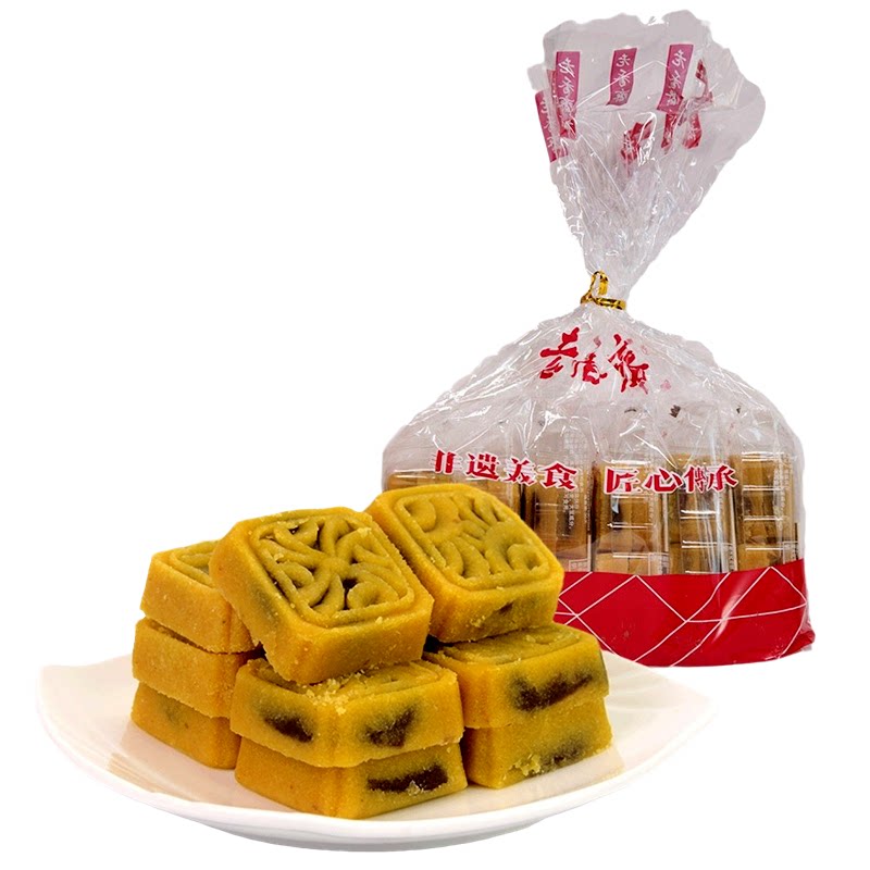 上海特产城隍庙点心零食小吃老香斋绿豆糕500g正宗传统手工糕点