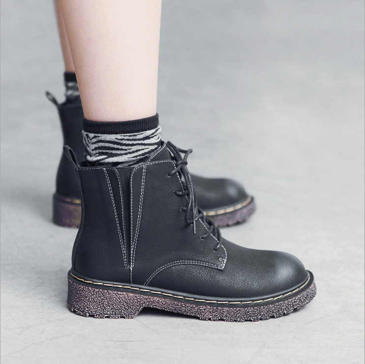 初秋款小短靴女小跟春秋冬季2018新款马丁靴潮韩版低跟粗跟子百搭