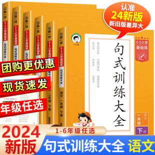 2024新版句式训练大全三年级二年级一四五六53小学基础练语文人教版上册下册仿写句子专项练习册5+3五三5.3天天练优美句子积累大全