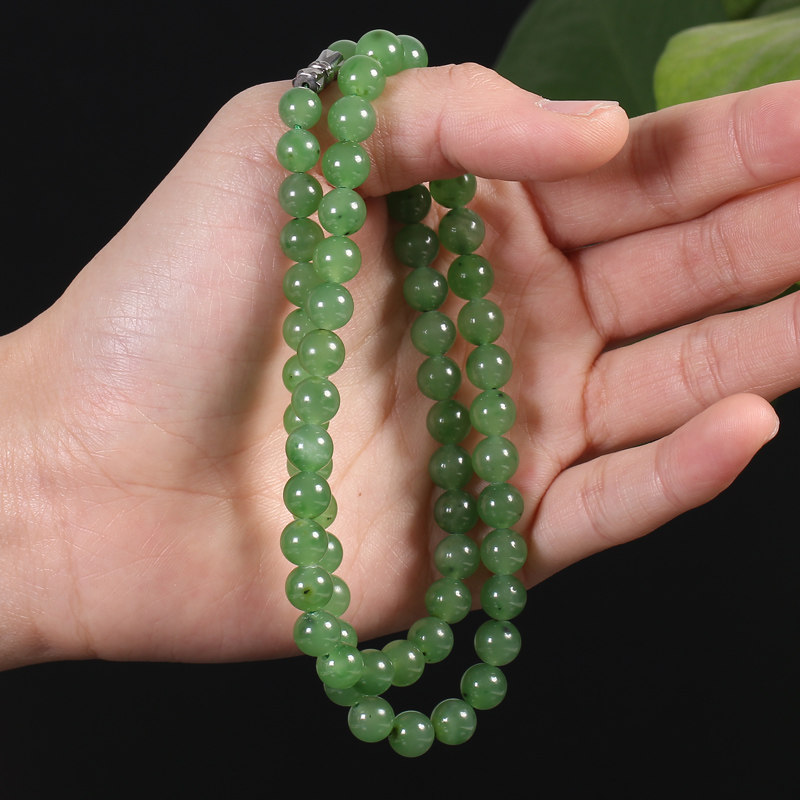 女款潮流 苹果绿 和田玉碧玉 项链 39克